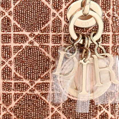 Christian Dior Lambskin Cannage Beaded Embroidery Micro Lady Dior Rose Gold 8 of 11