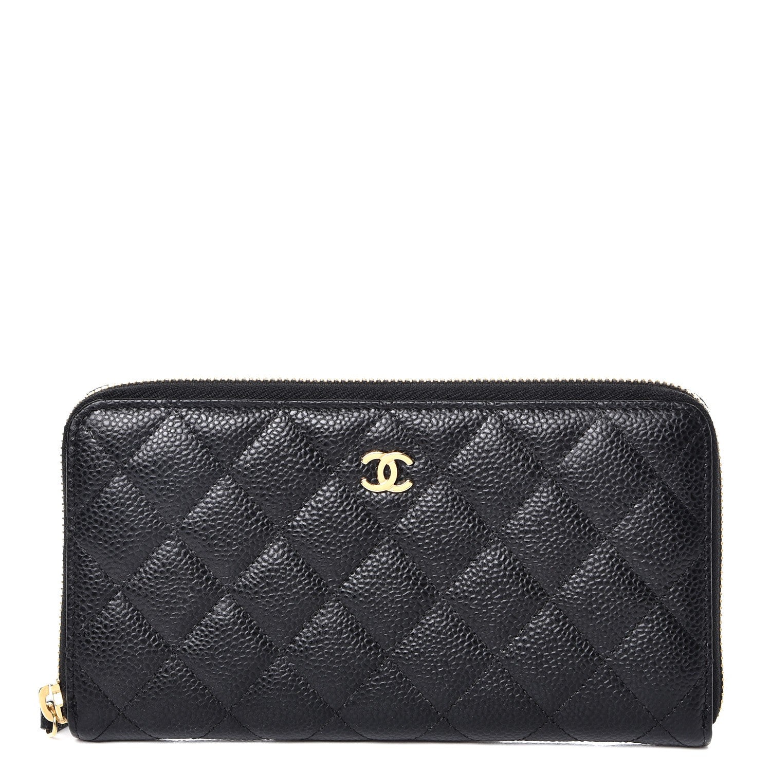 Chanel Caviar Quilted Large Gusset Zip Around Wallet Black 1 of 10