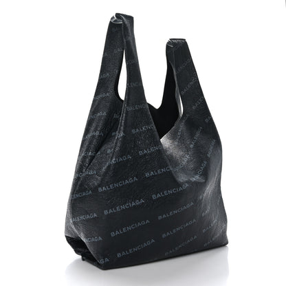 Balenciaga Agneau Arena Allover Logo Supermarket Shopper Gris Crayon 6 of 11
