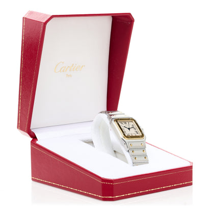 Cartier Stainless Steel 18K Yellow Gold 29mm Santos De Cartier Galbee Quartz Watch 5 of 5
