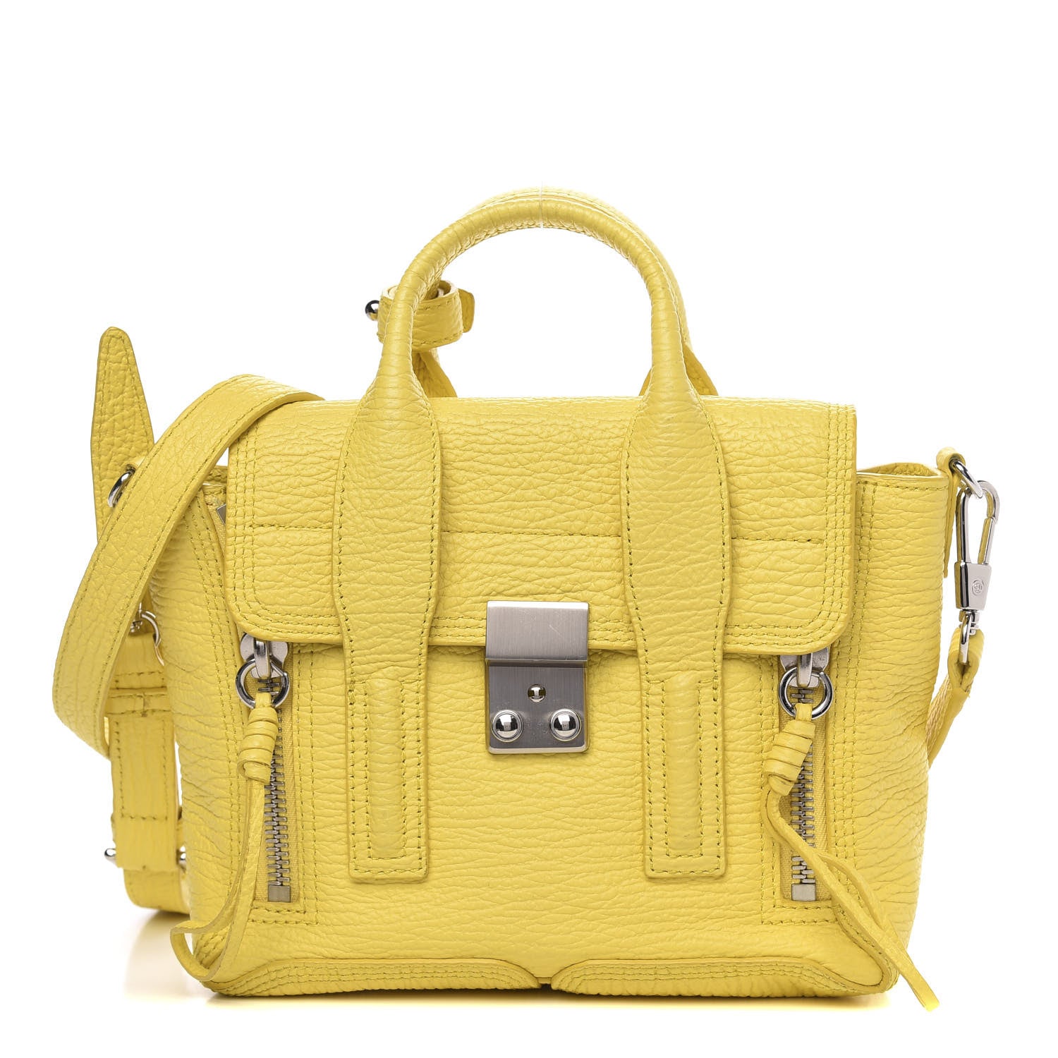 3.1 Phillip Lim 3.1 Textured Calfskin Mini Pashli Satchel Yellow 1 of 11