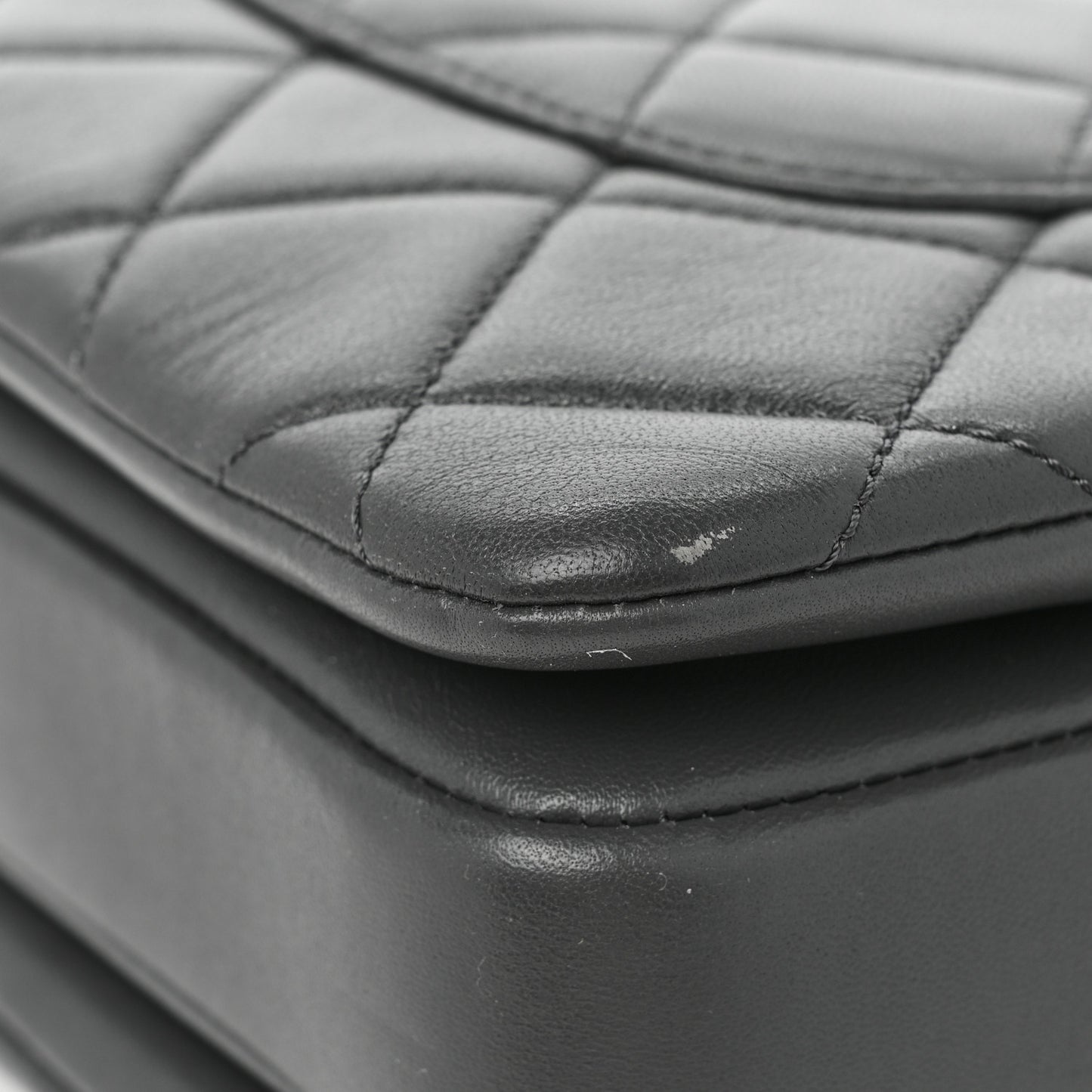 Lambskin Quilted Small Trendy CC Dual Handle Flap Bag Dark Grey