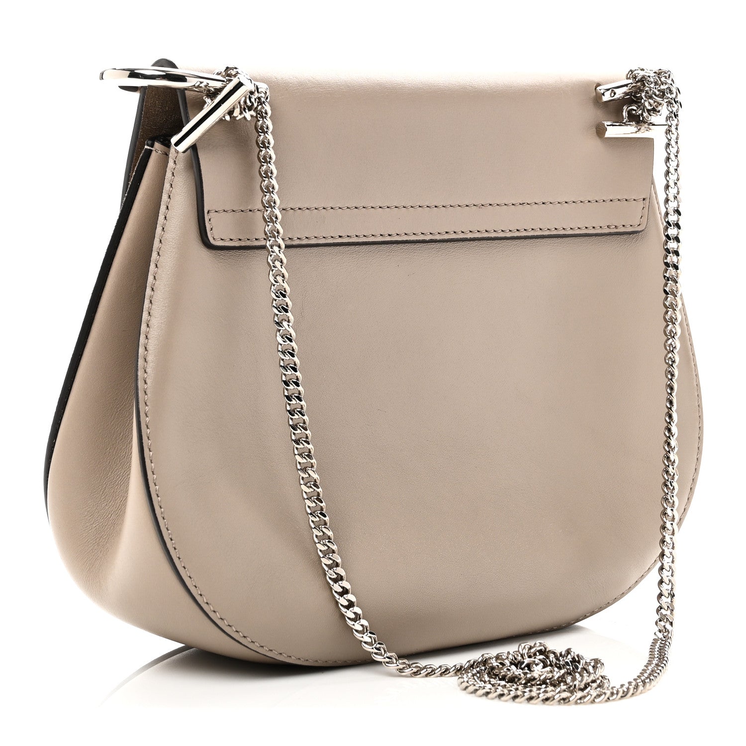 Chloe Suede Smooth Calfskin Drew Shoulder Bag Motty Grey 3 of 9