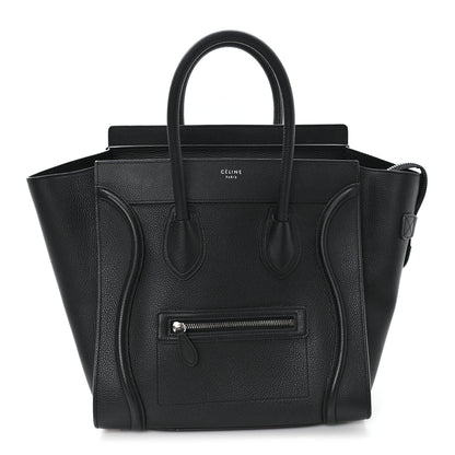 Celine Drummed Calfskin Mini Luggage Black 1 of 10