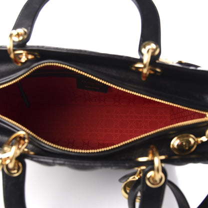 Christian Dior Lambskin Cannage Large Lady Dior Black 5 of 10