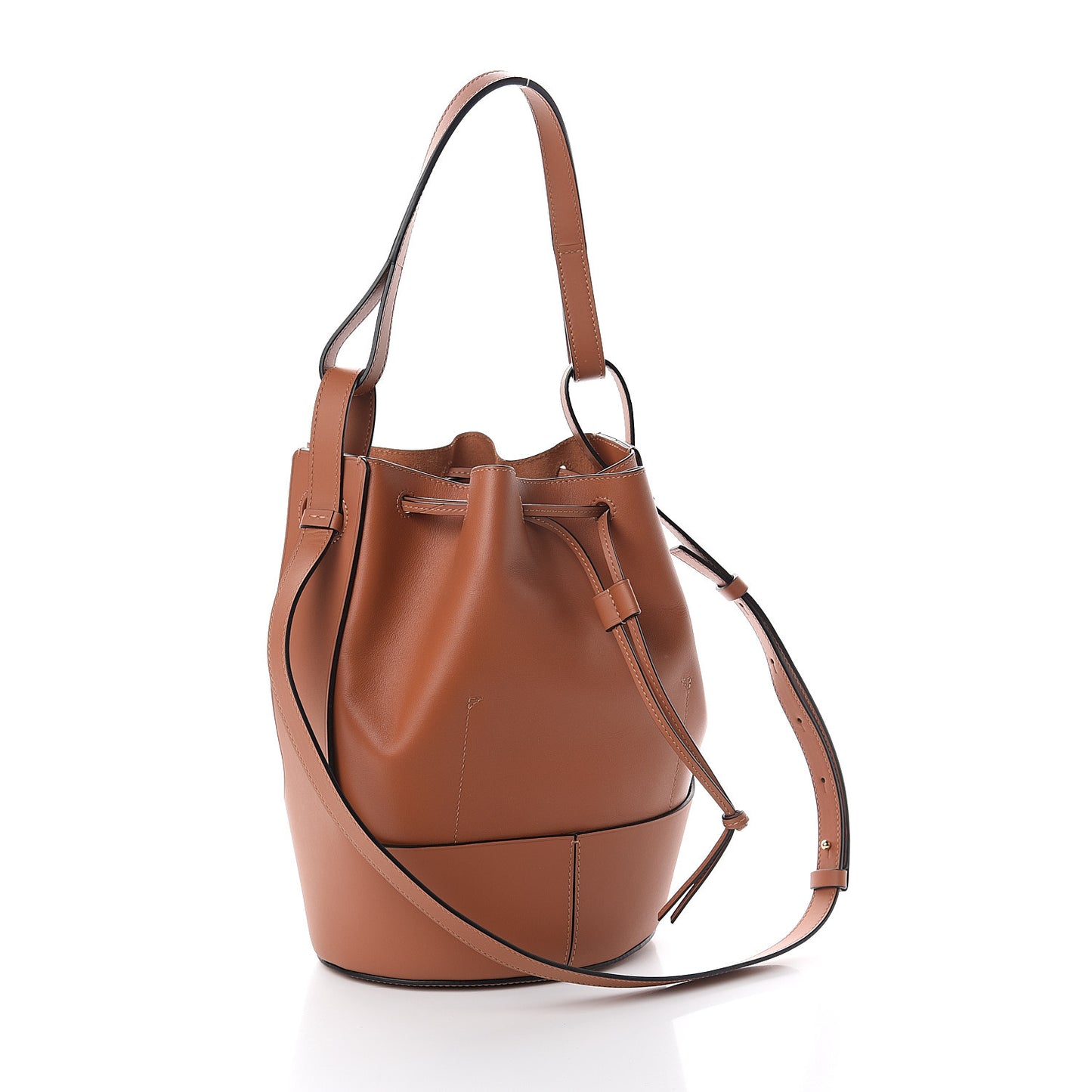 Calfskin Balloon Bucket Bag Tan