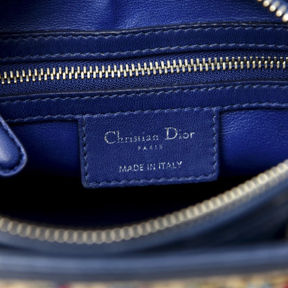 Christian Dior Raffia Medium Lady Dior Blue 7 of 8