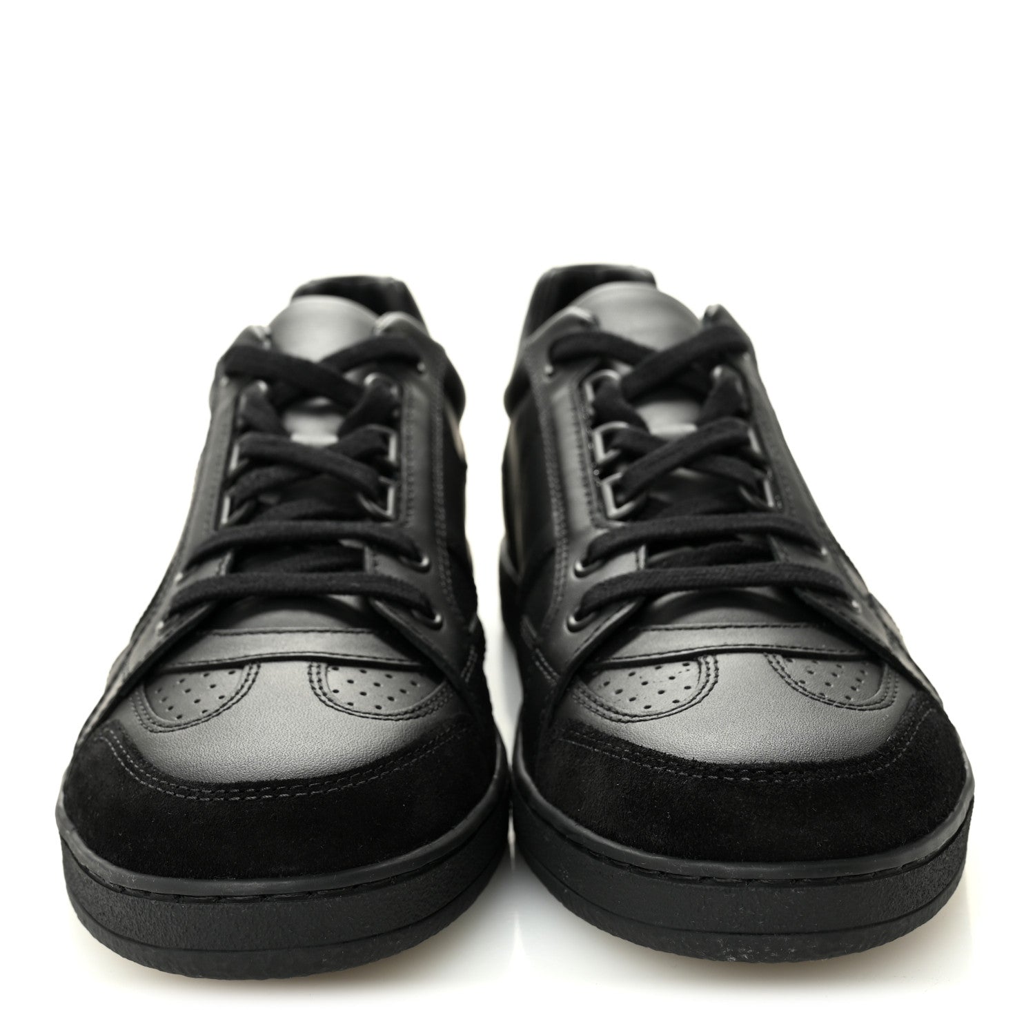 Christian Dior Calfskin Suede Logo Sneakers 38 Black 2 of 10