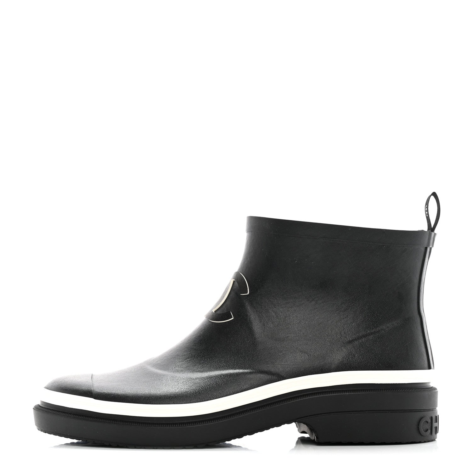 Chanel Rubber CC Short Rain Boots 40 Black 1 of 9