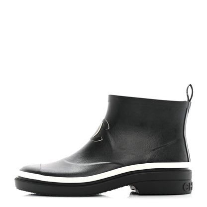 Chanel Rubber CC Short Rain Boots 40 Black 1 of 9