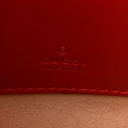 Gucci Calfskin Matelasse GG Marmont Round Wrist Wallet Hibiscus Red 7 of 10