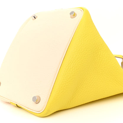 Hermes Taurillon Clemence Casaque Picotin Lock 18 PM Lime Nata 10 of 13