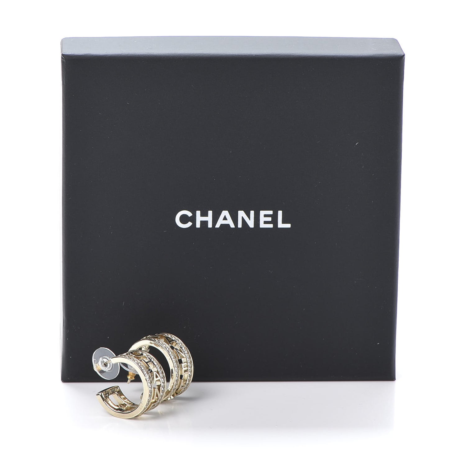 Metal Crystal Bow-tiful CC Hoop Earrings Gold