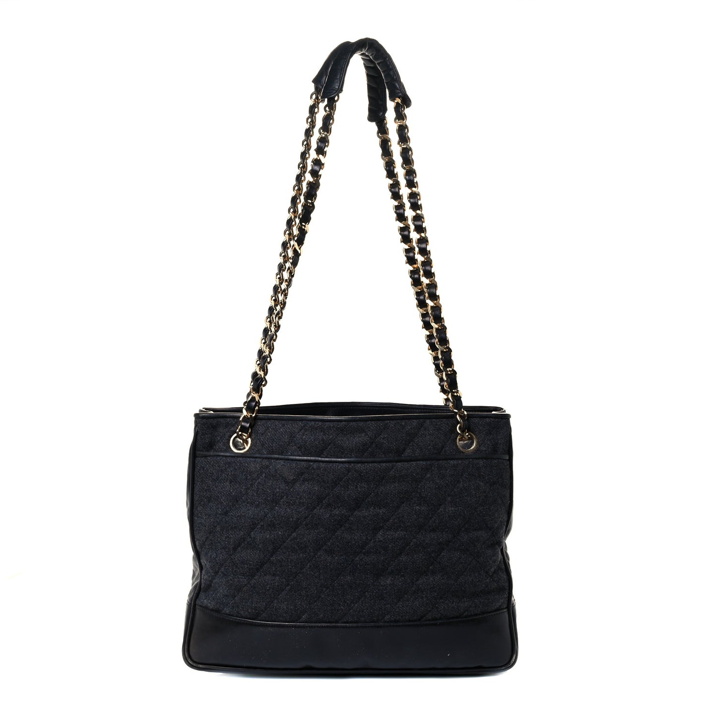 Wool Lambskin Shopper Tote Navy