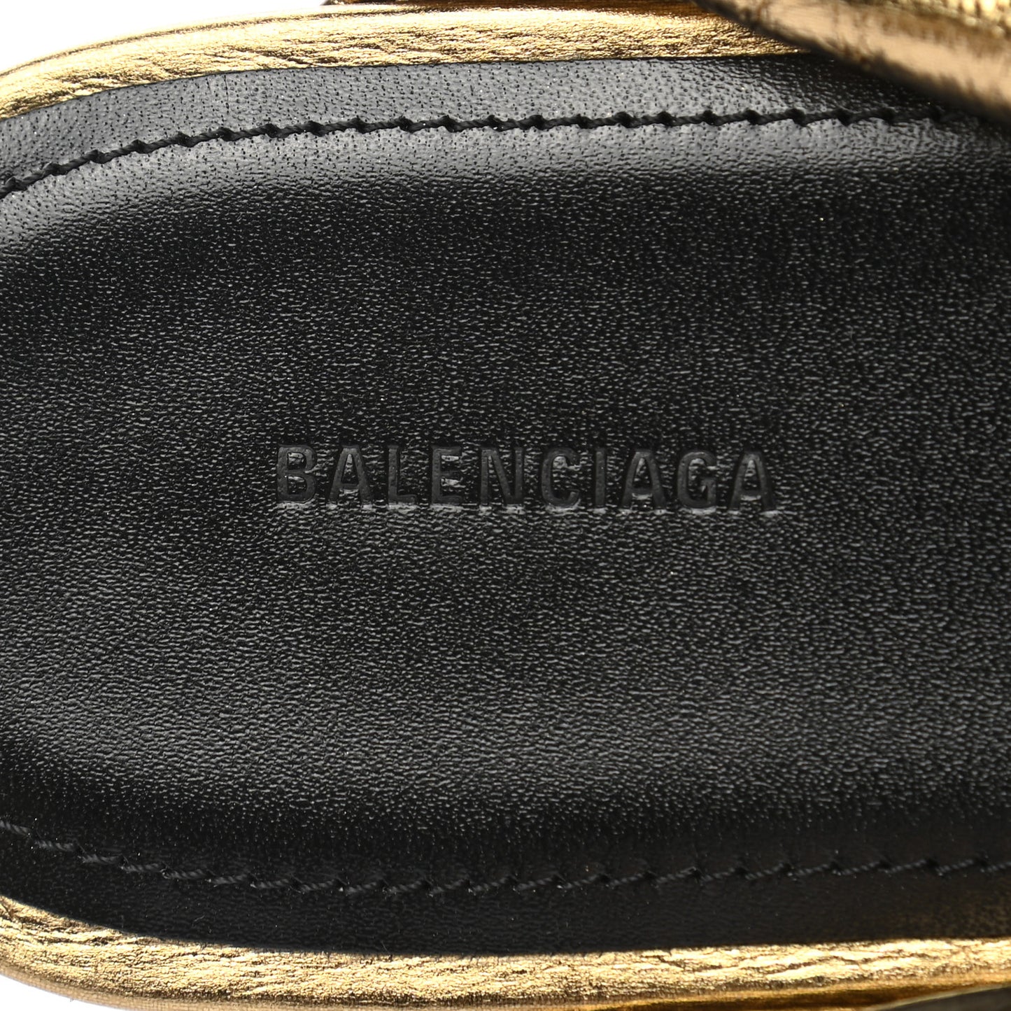 Metallic Lambskin Drapy Slide Sandals 37 Gold