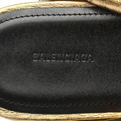 Balenciaga Metallic Lambskin Drapy Slide Sandals 37 Gold 7 of 8