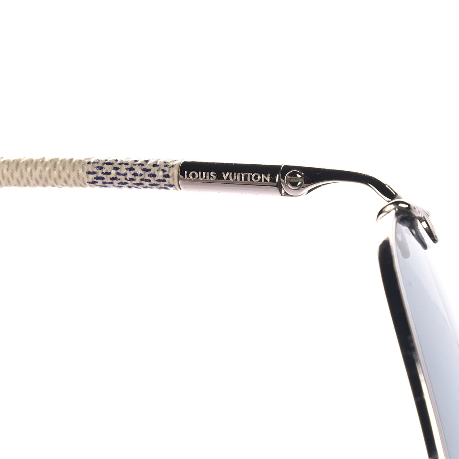 Louis Vuitton Damier Azur Petite Viola Pilote Aviator Sunglasses Z0570U 5 of 10