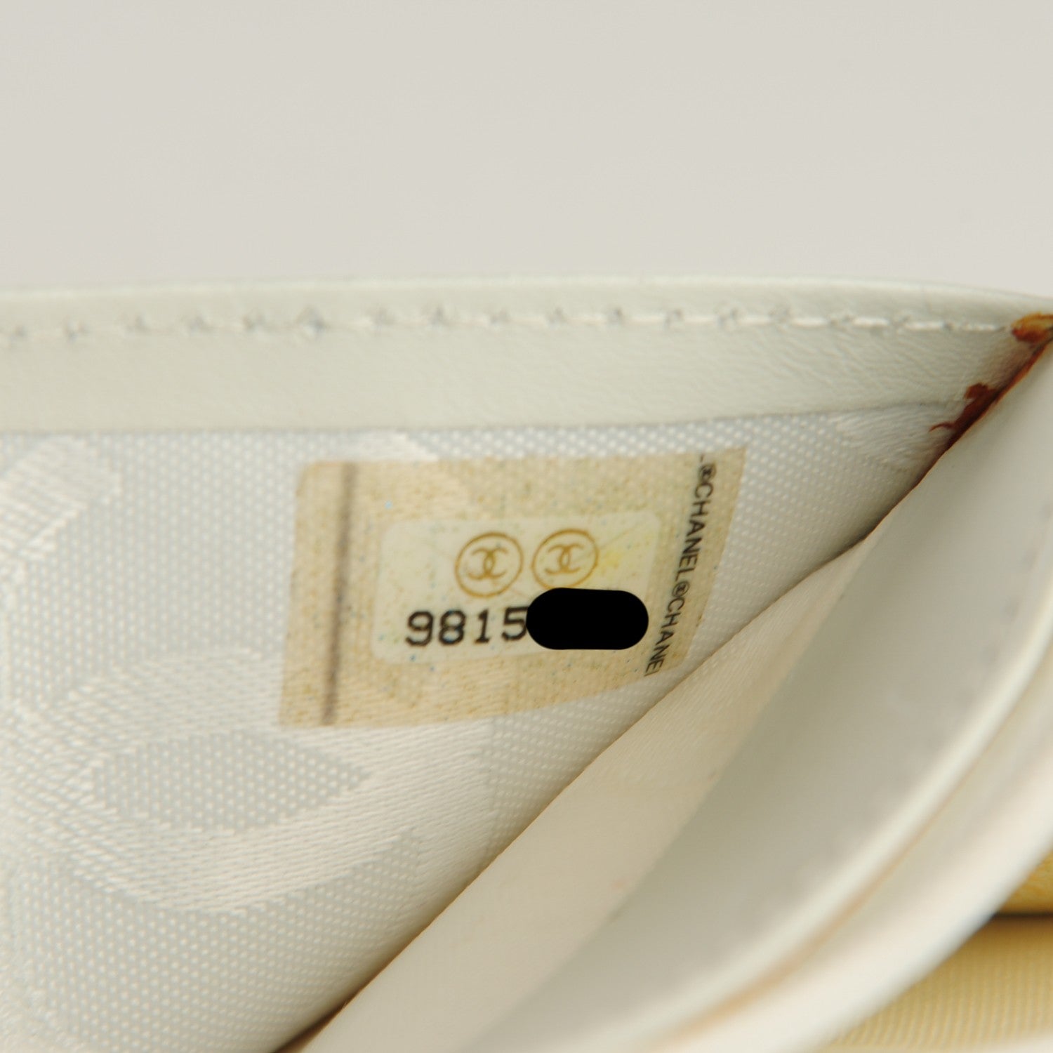 Chanel Calfskin Python Quilted Cambon Yen Wallet White 8 of 8
