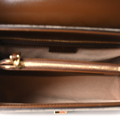 Gucci GG Supreme Monogram Calfskin Medium Horsebit 1955 Top Handle Bag Beige Ebony Brown Sugar 5 of 10