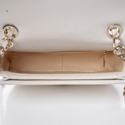 Chanel Grained Calfskin Quilted Small Cuba Top Handle Flap White 5 of 9