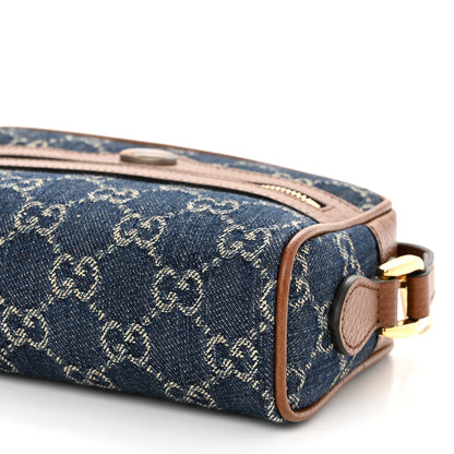 Gucci New Denim GG Monogram Dollar Calfskin Mini Ophidia Shoulder Bag Blue Tea Cuir Epilog 10 of 11