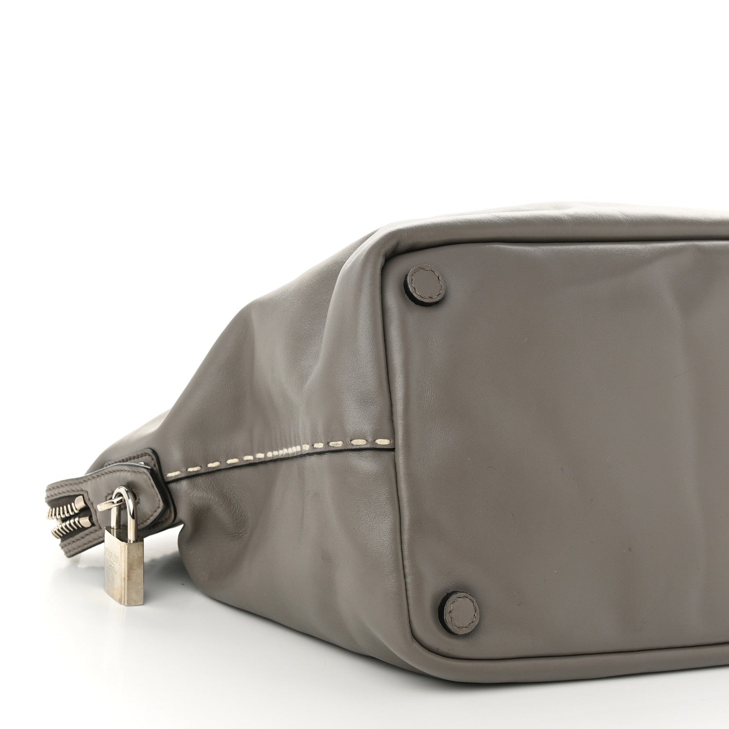 Prada City Calf Small Hand Stitched Zip Tote Calce 8 of 16