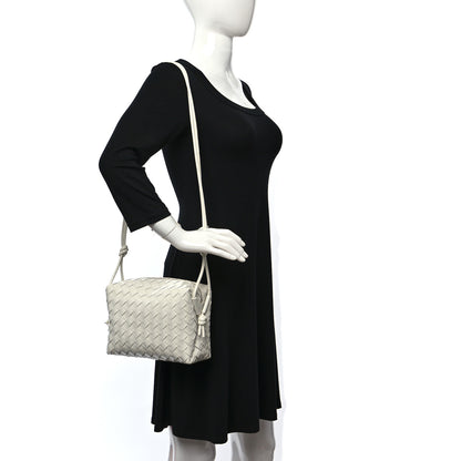 Bottega Veneta Patent Calfskin Intrecciato Small Loop Camera Bag White 2 of 10