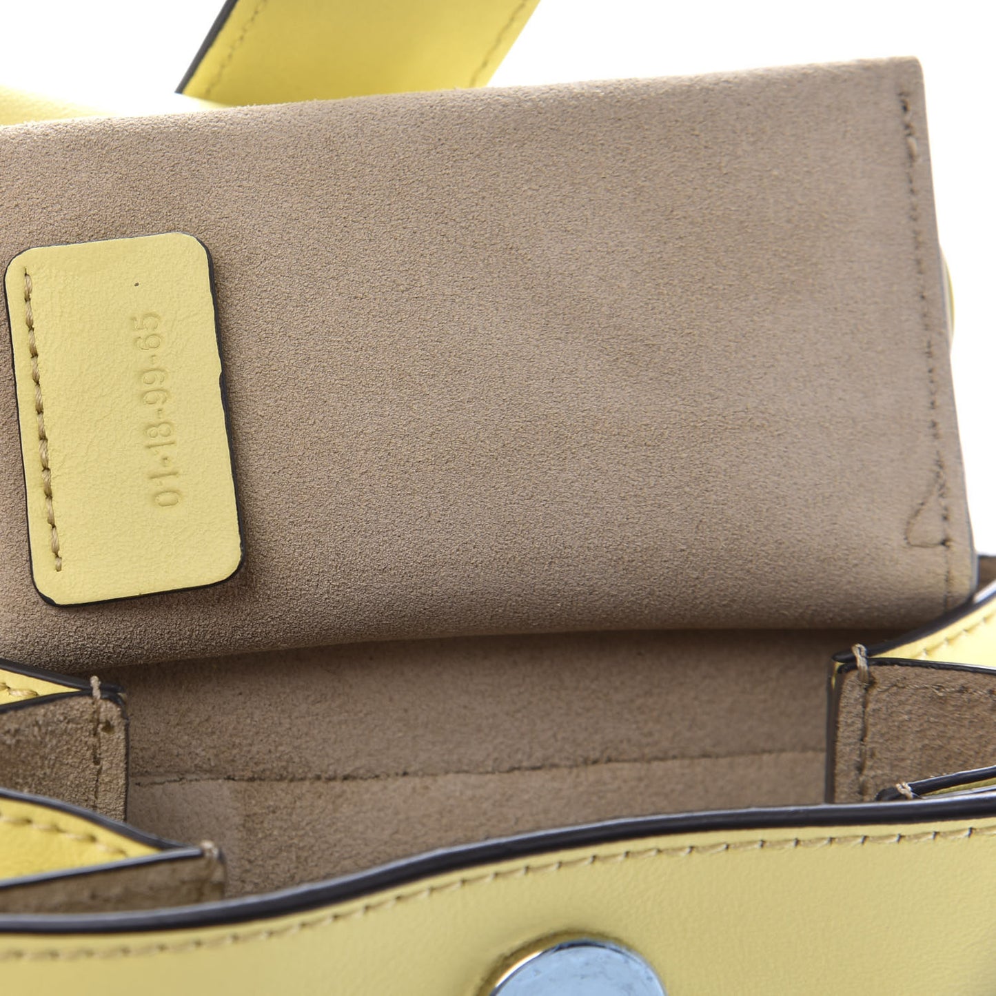Suede Calfskin Mini Faye Bracelet Bag Lemonade