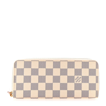 Louis Vuitton Damier Azur Clemence Wallet Rose Ballerine 1 of 6