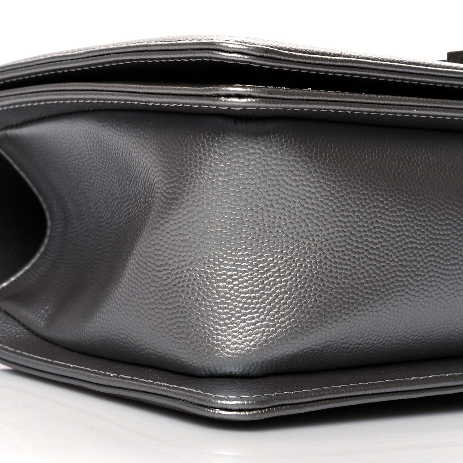 Chanel Metallic Caviar Quilted Medium Boy Flap Silver 9 of 10