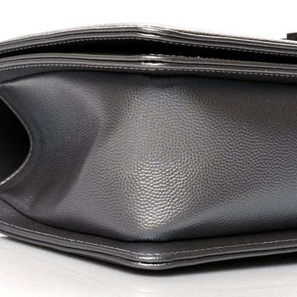 Chanel Metallic Caviar Quilted Medium Boy Flap Silver 9 of 10