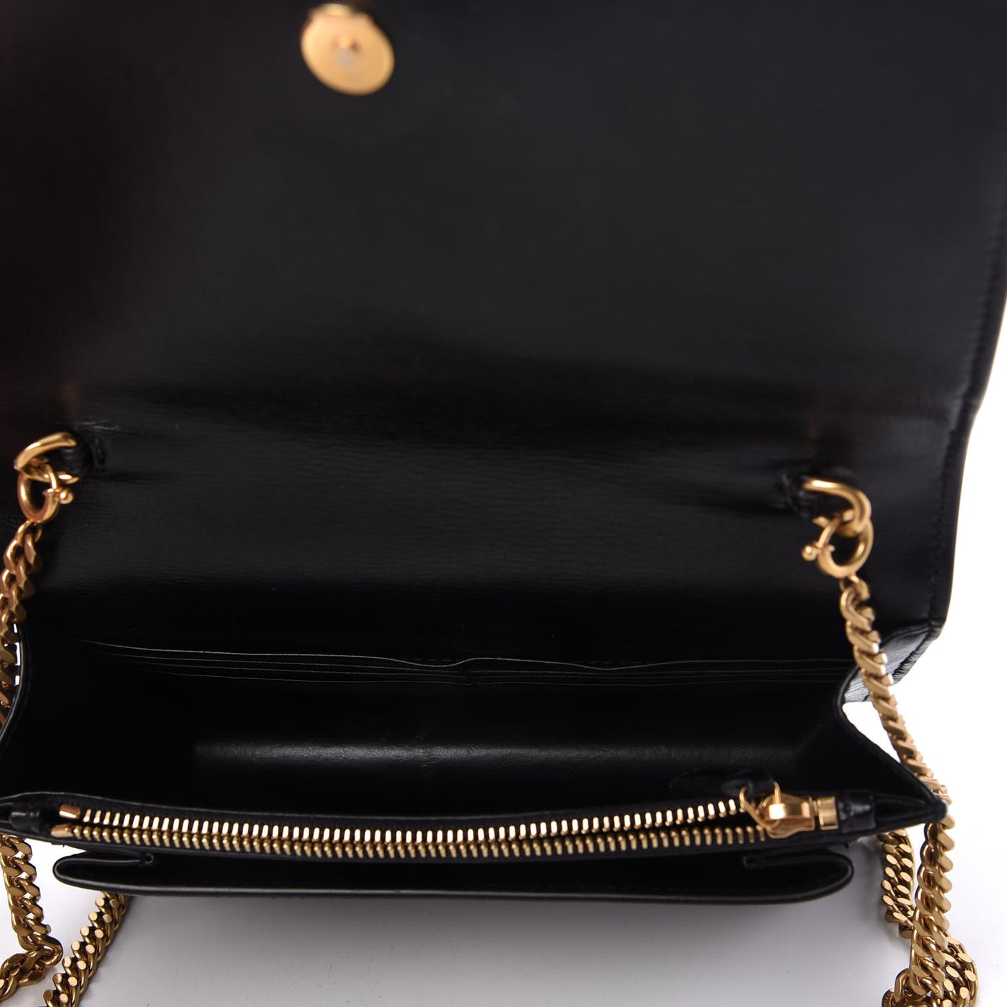 Calfskin Monogram Sunset Chain Wallet Black