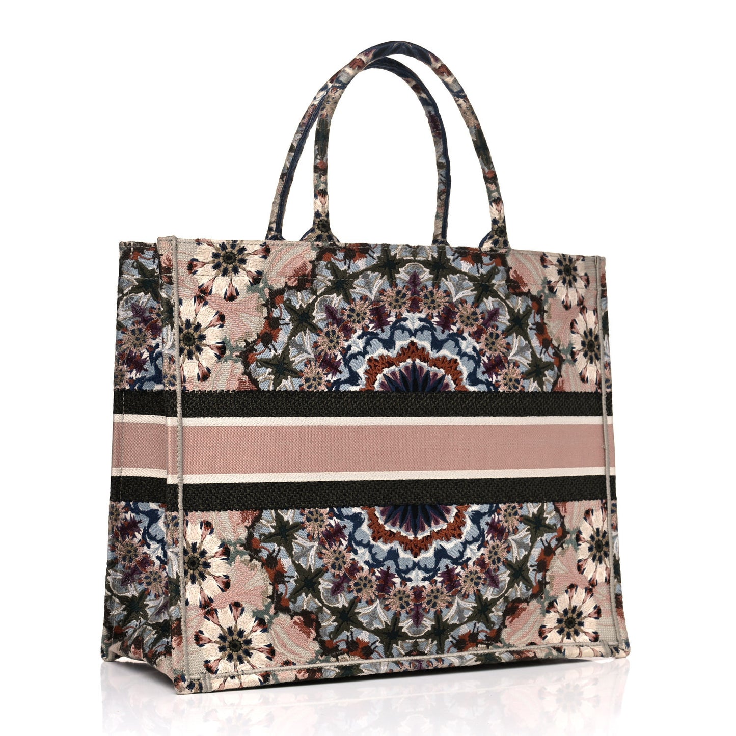 Canvas Embroidered KaleiDioroscopic Book Tote Multicolor