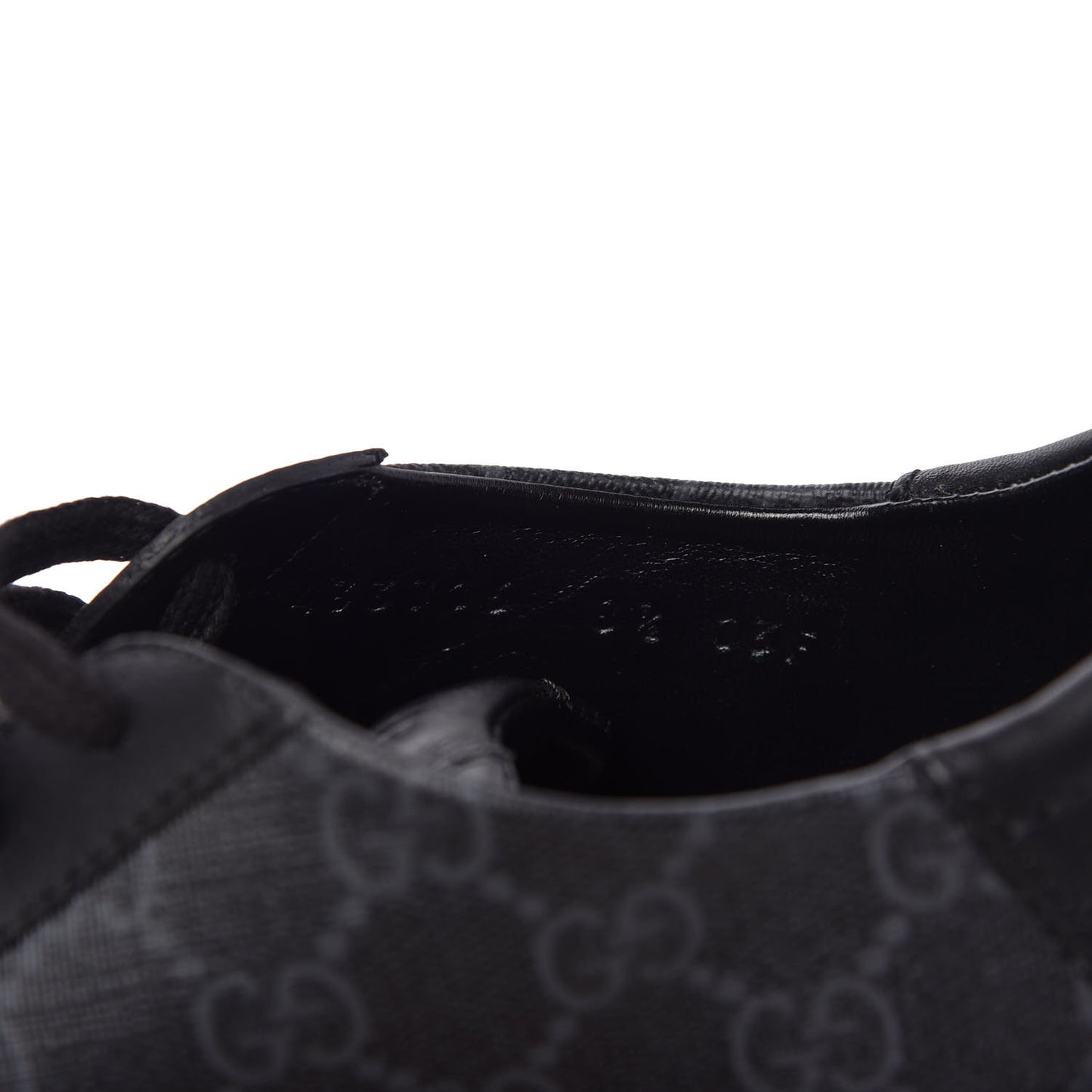 GG Supreme Monogram Mens Low Top Sneakers 8.5 Black