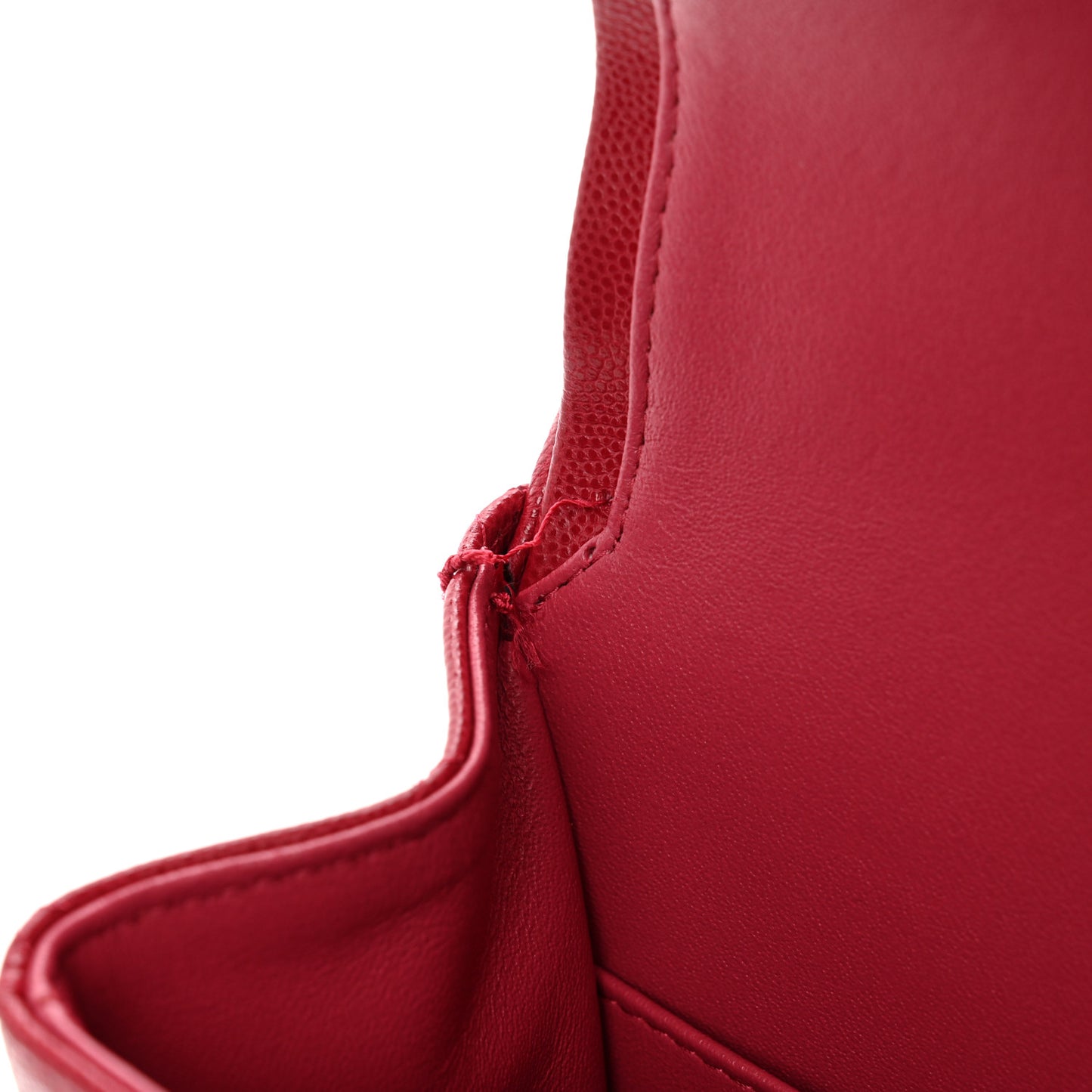 Iridescent Caviar Quilted Maxi Double Flap Red