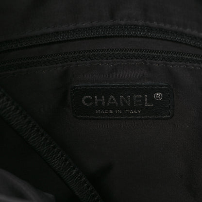 Chanel Coated Canvas Quilted Small Paris Biarritz Tote Black 6 of 12