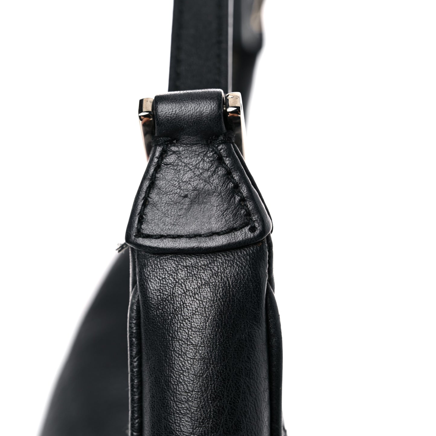 Grained Calfskin Cannage Hobo Black