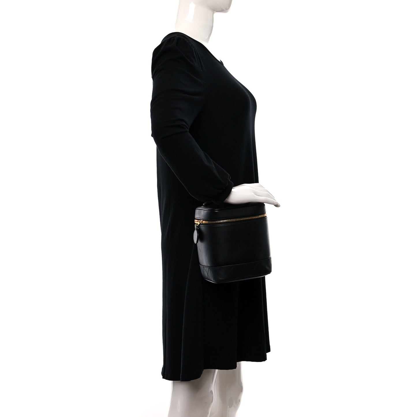 Lambskin Vanity Cosmetic Case Black
