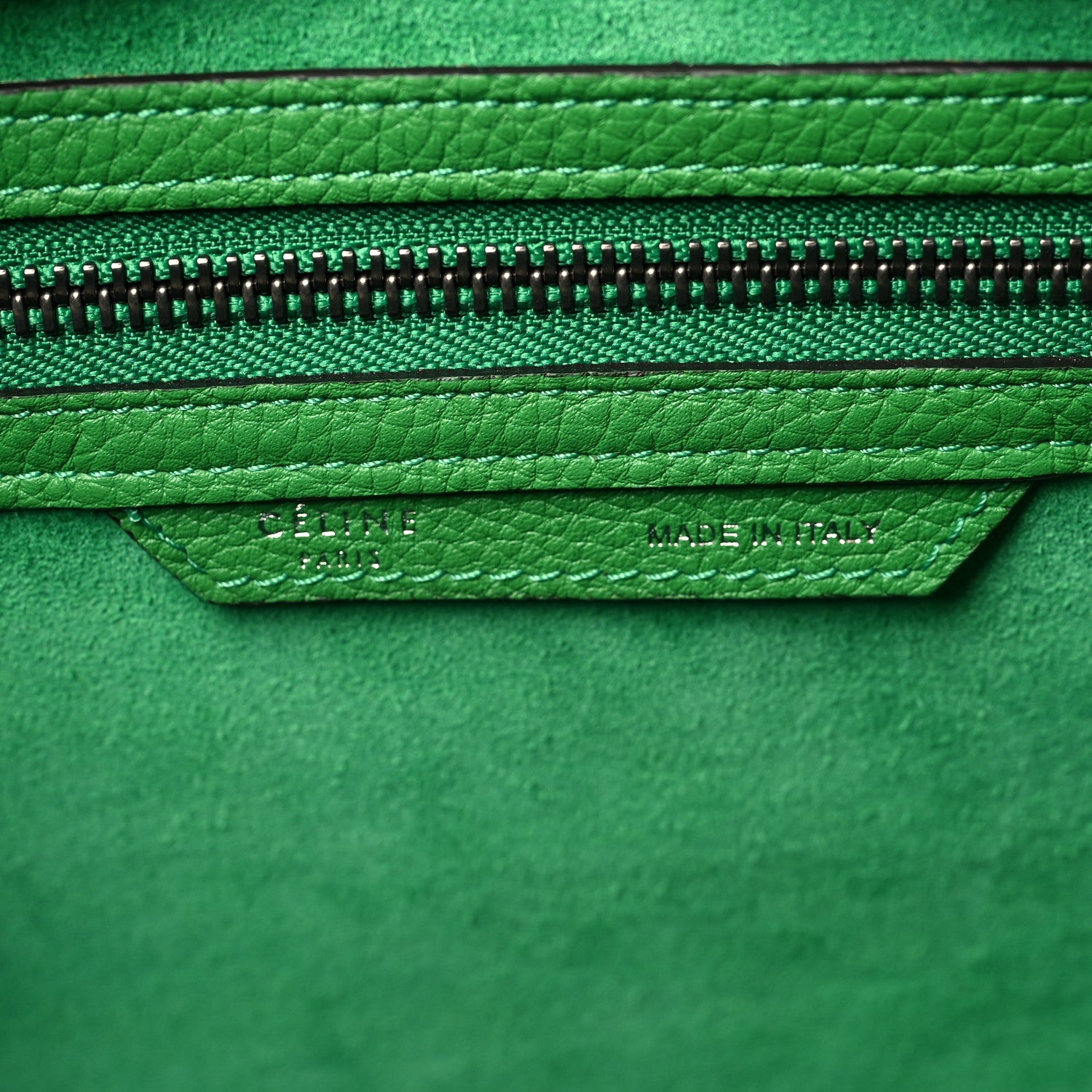 Celine Drummed Calfskin Mini Luggage Mint 6 of 12