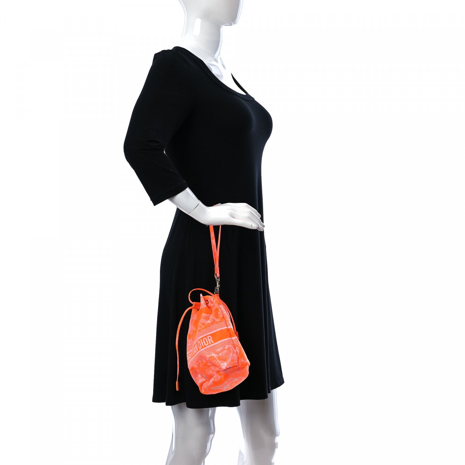 Christian Dior Technical Fabric Embroidered Toile De Jouy Sauvage DiorTravel Pouch Fluorescent Orange 2 of 10