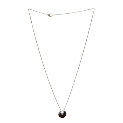Cartier 18K Pink Gold Diamond Black Onyx XS Amulette de Cartier Pendant Necklace 3 of 5