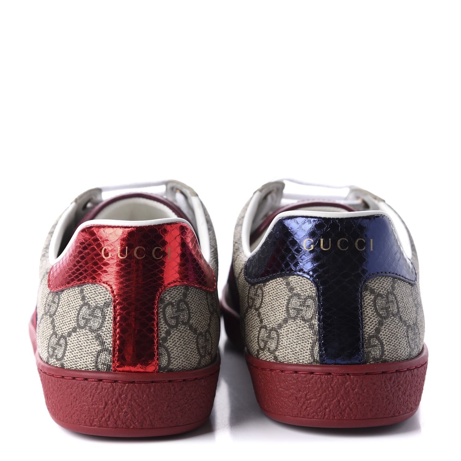 Gucci GG Supreme Monogram Ayers Mens New Ace Low-Top Sneaker 8.5 Beige Red 6 of 10