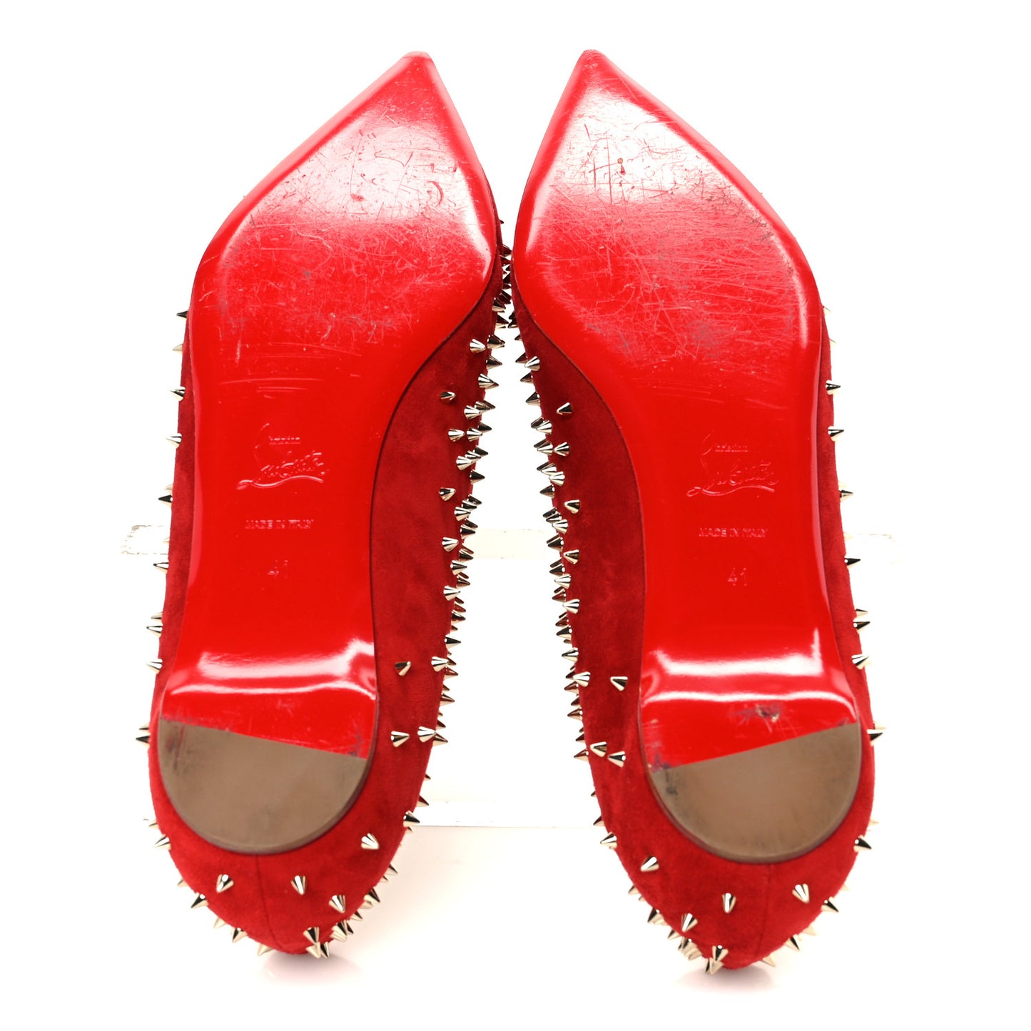 Veau Velours Studded Escarpic Flat 41 Rougissime