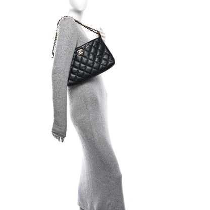 Chanel Shiny Lambskin Quilted CC Hobo Black 2 of 10