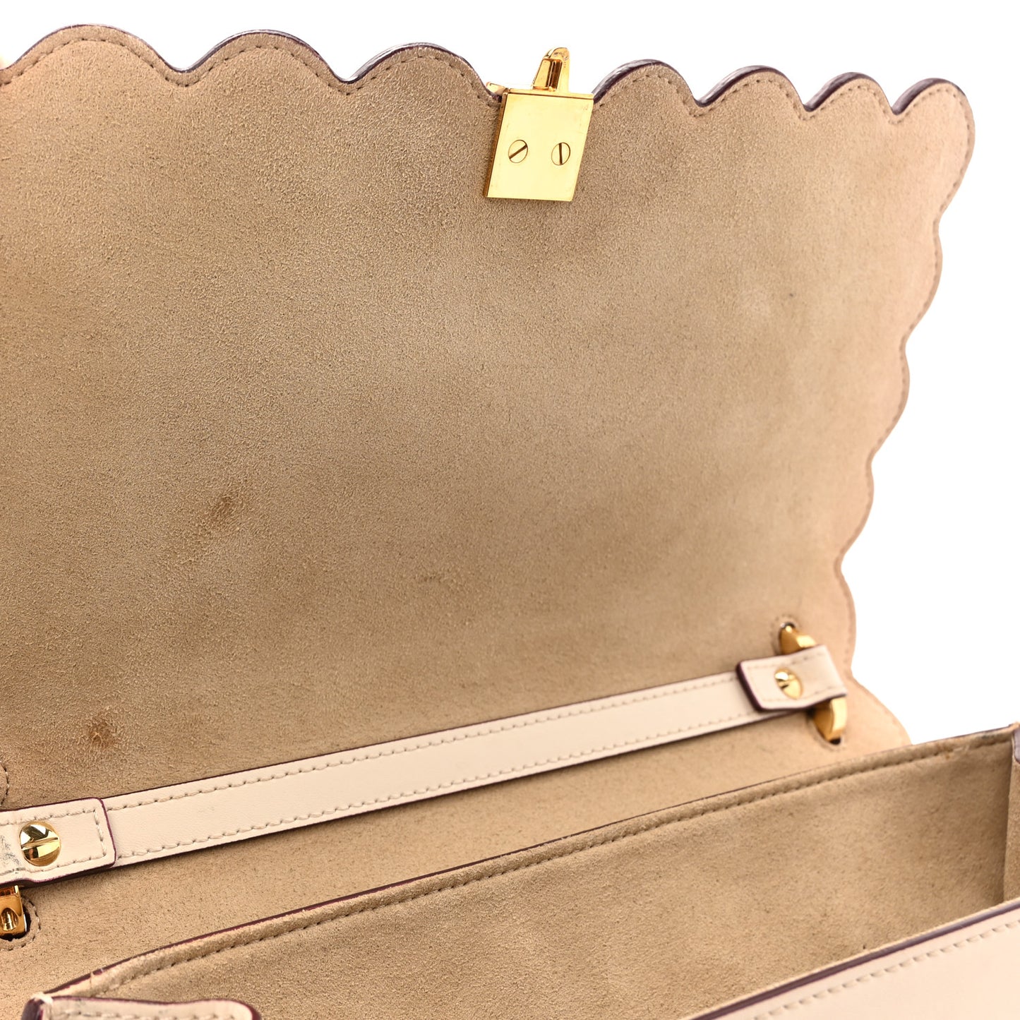 Vitello Liberty Scalloped Studded Kan I Shoulder Bag Camelia