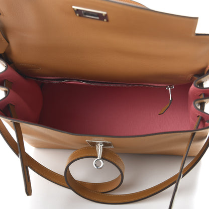 Hermes Evercolor Verso Kelly Retourne 28 Caramel Rose D'Ete 5 of 11