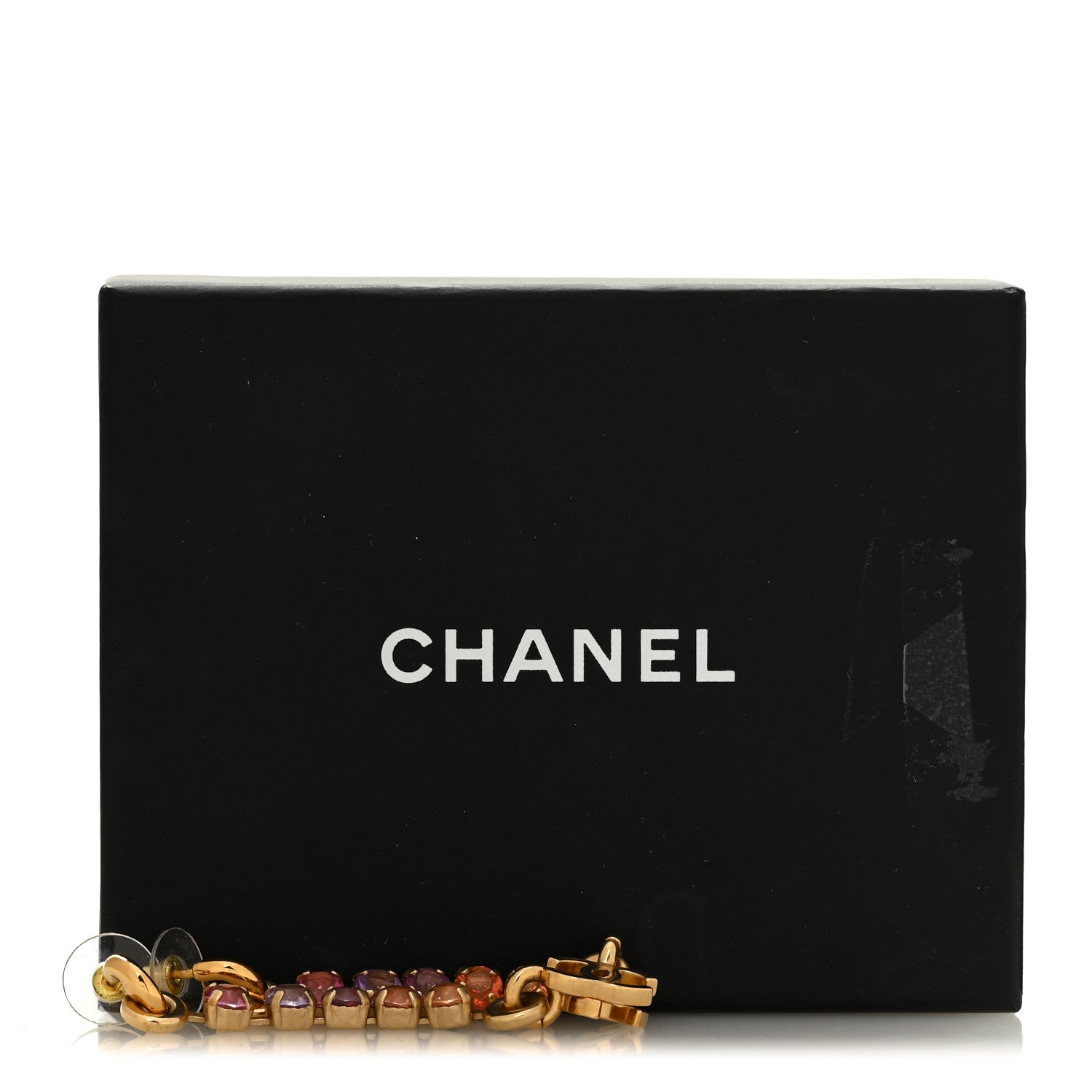 Chanel Crystal CC Drop Earrings Multicolor 5 of 5