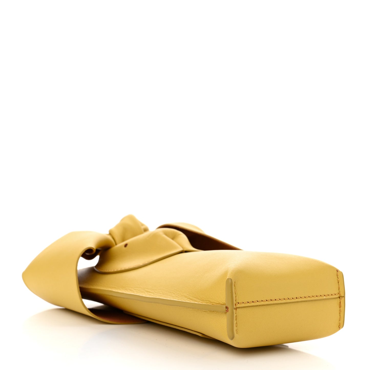 Calfskin Bunny Pouch Crossbody Bag Mustard