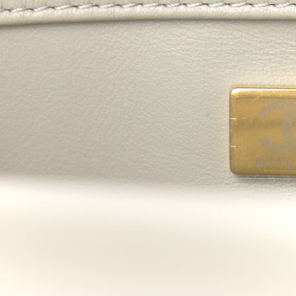 Chanel Lambskin Quilted Mini Pearl Crush Flap Light Grey 7 of 9