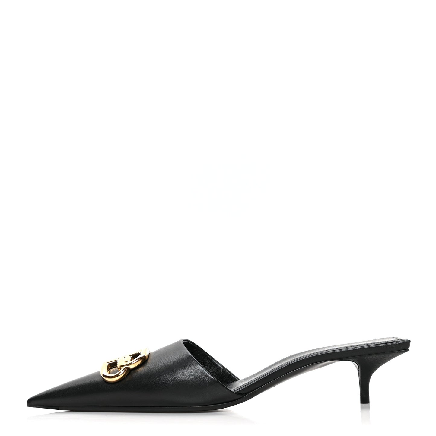 Soft Nappa BB Square Knife Pointed Toe 40mm Mules 39 Black